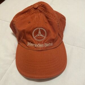 Vintage Mercedes Benz hat- burnt orange with white logo